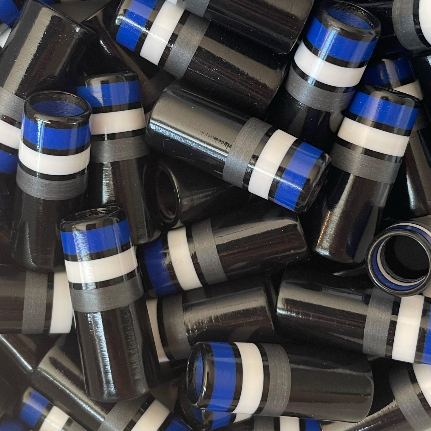 black white silver and blue custom golf ferrules