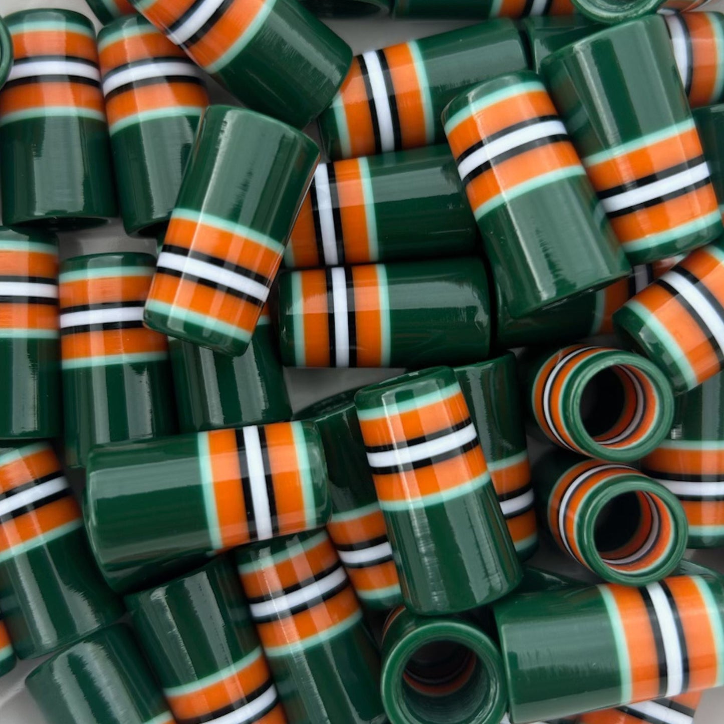 green and orange striped 3D-printed golf ferrules