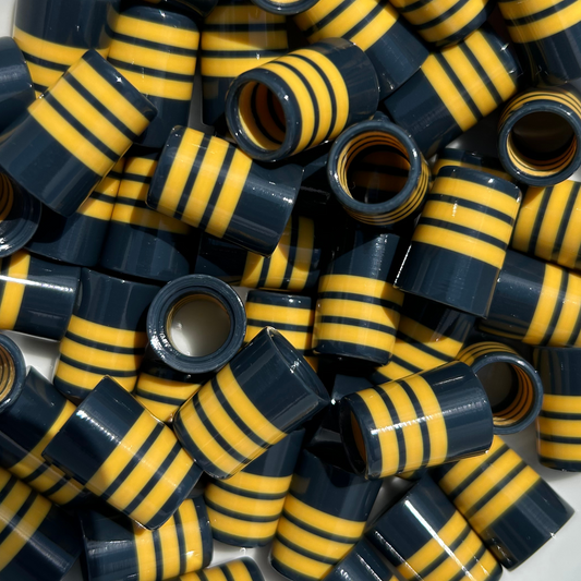 steel blue and yellow golf ferrules