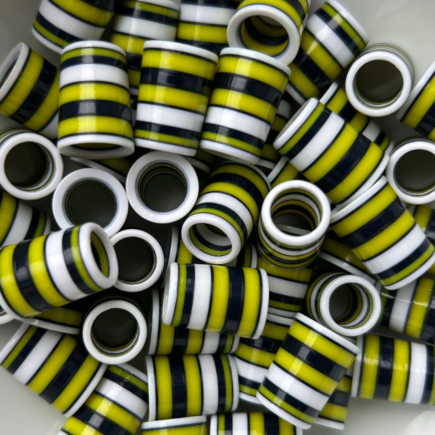 White, Maize, and Navy Blue with Black Trim golf ferrules