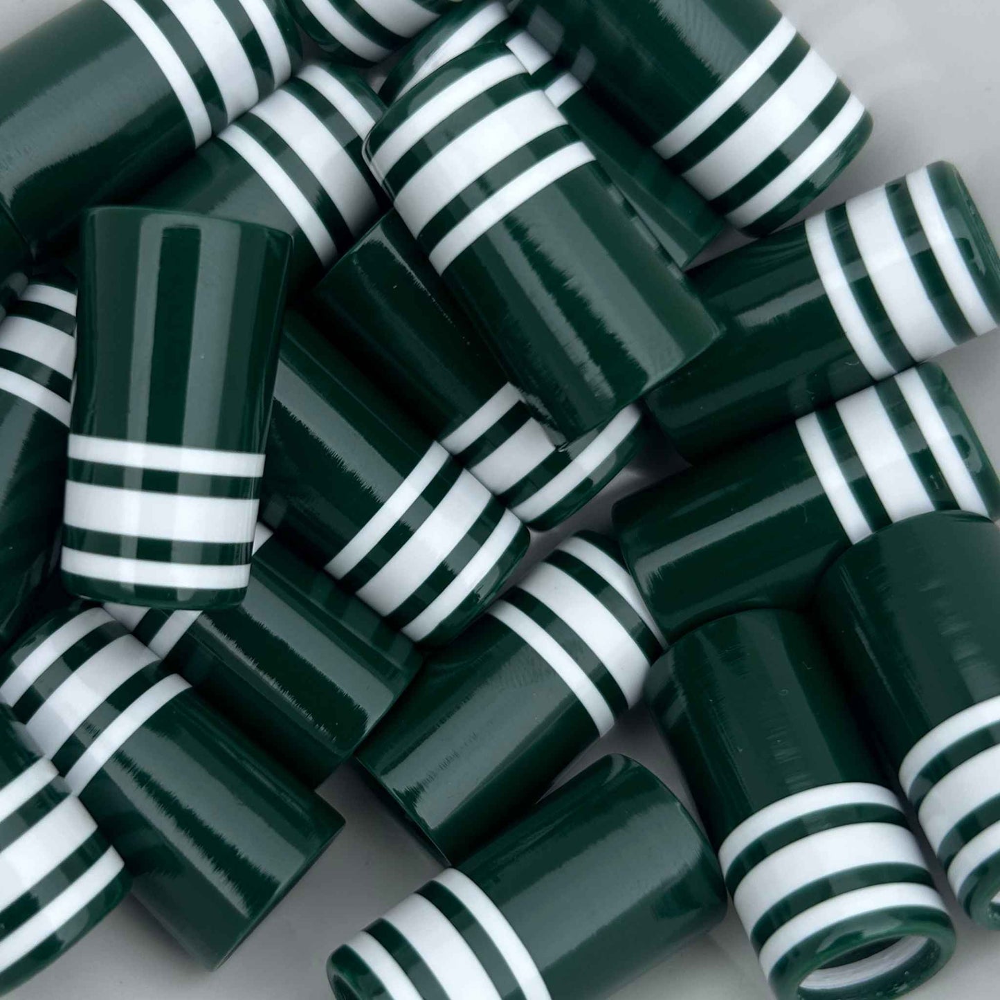 green and white striped golf ferrules