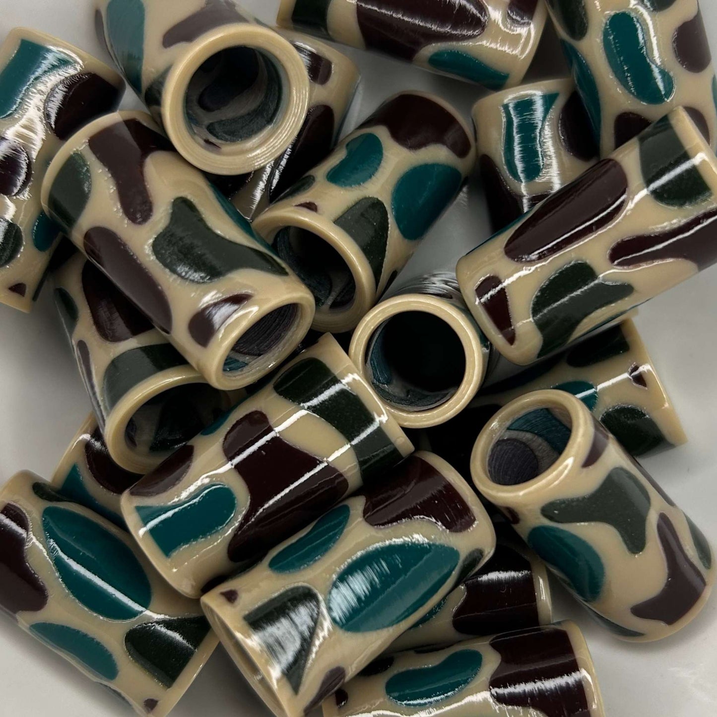 camo pattern golf ferrules in beige, brown, and green