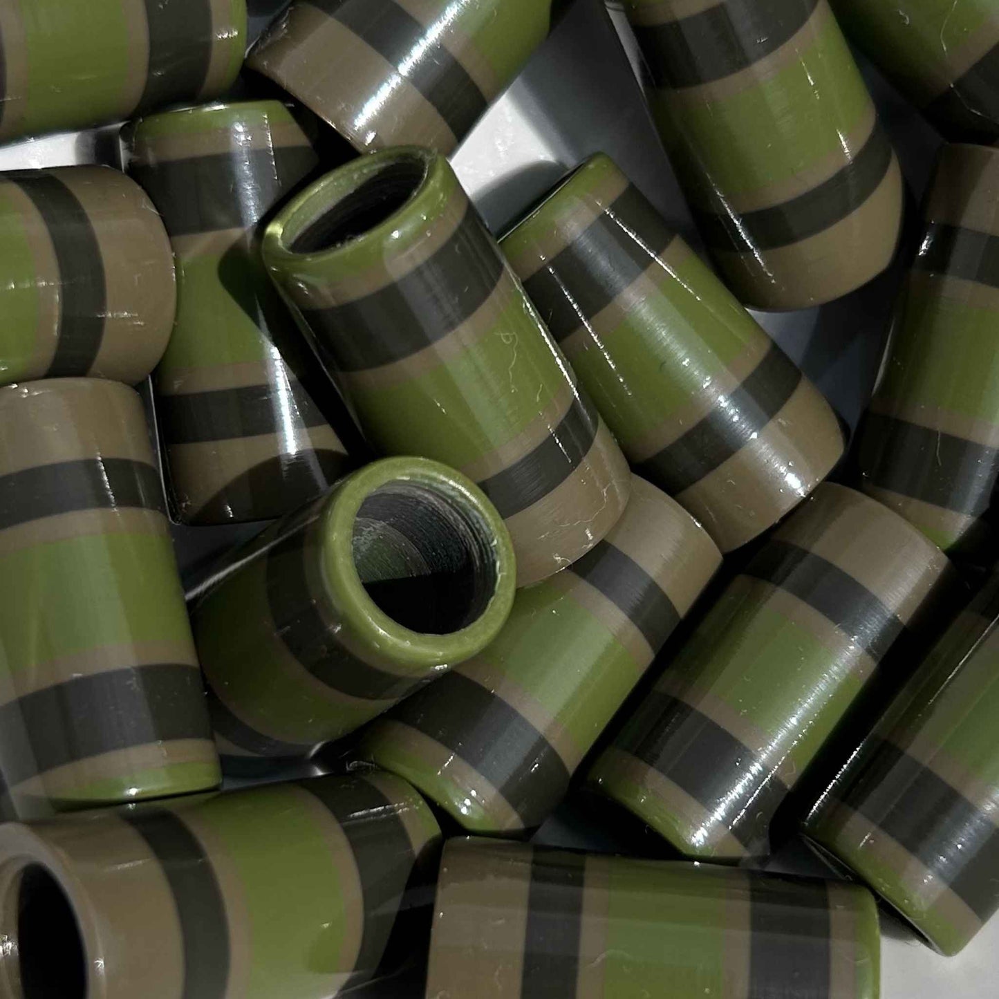green, beige, and army green golf ferrules