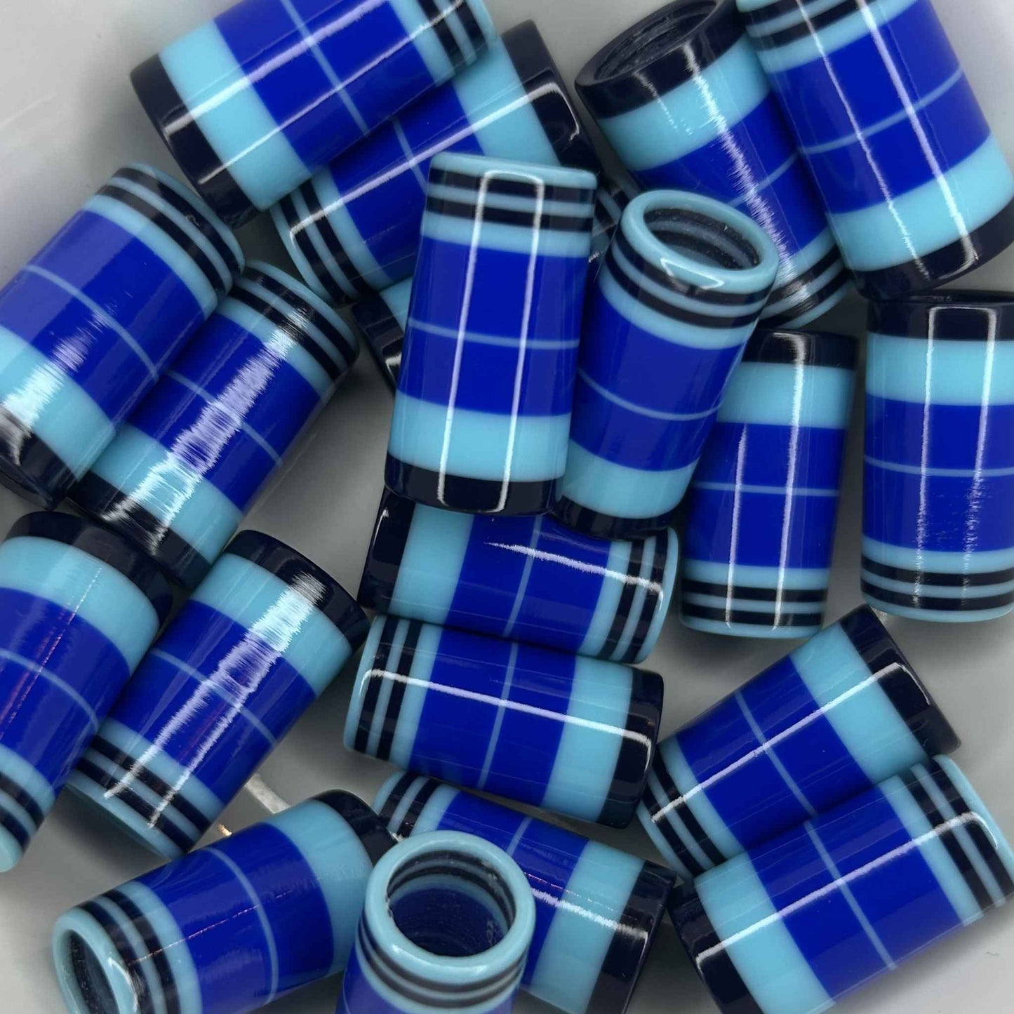 black, blue, and light blue 3d-printed golf ferrules