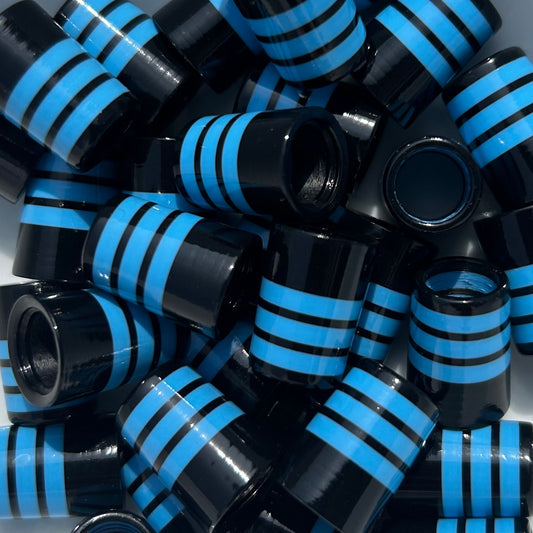 black and sky blue golf ferrules