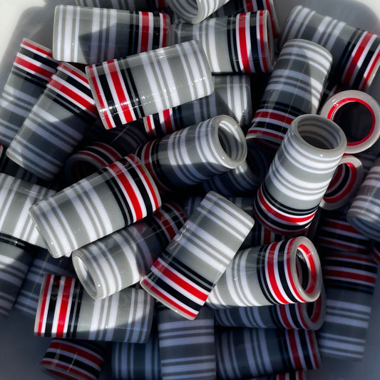 Gray, Black, Red, and White golf ferrules