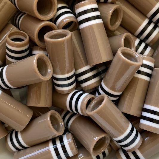 beige, white, and black custom golf ferrules
