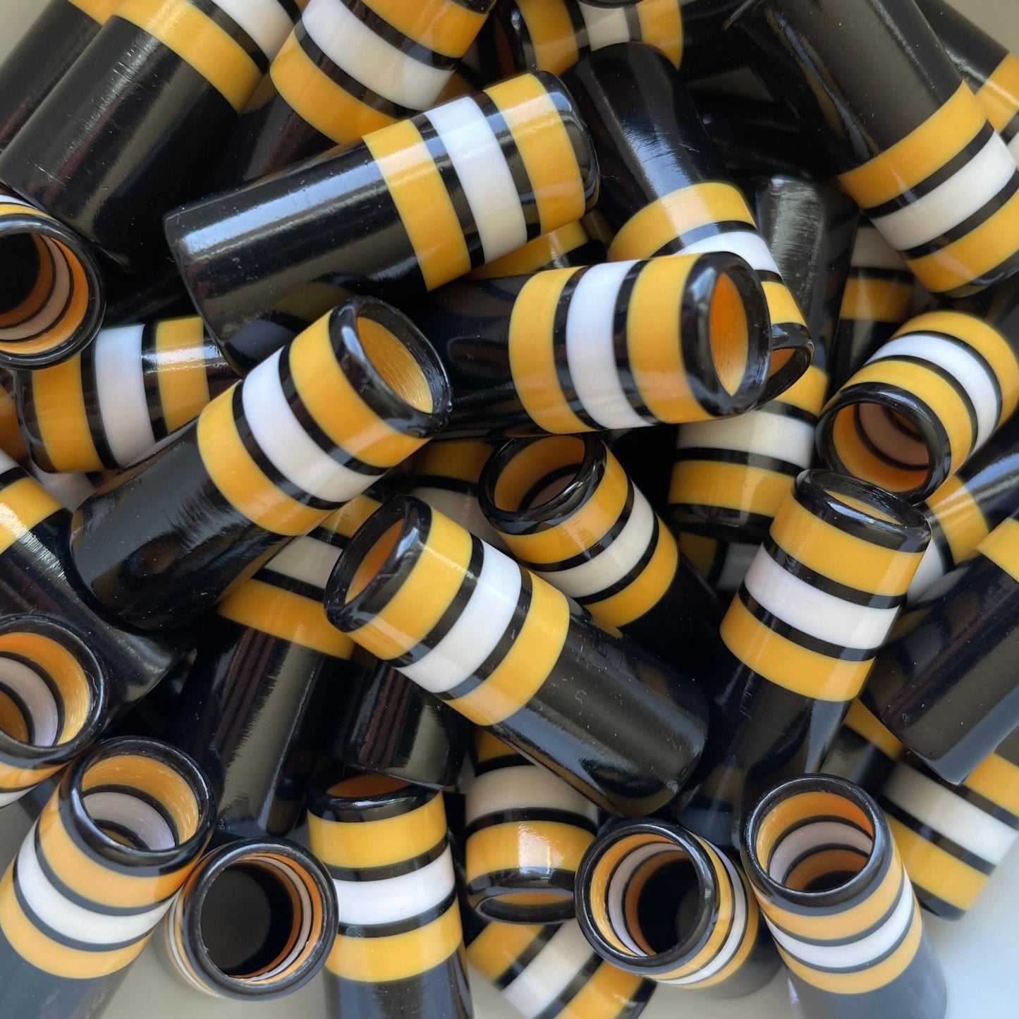 black white and yellow custom golf ferrules