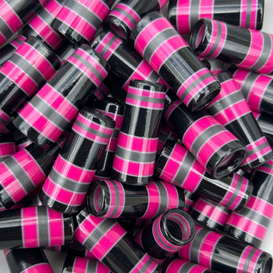 black, pink, silver, and white 3d printed custom golf ferrules