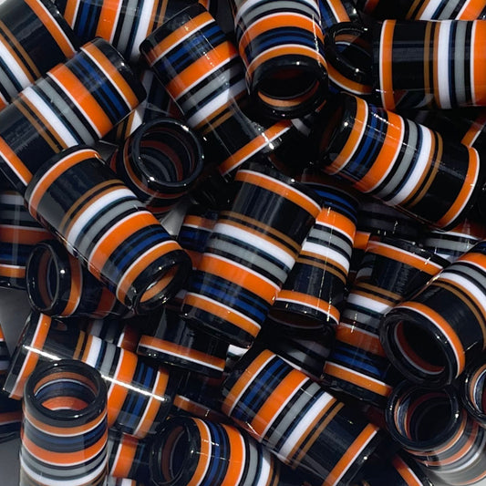 Black, Orange, White, Royal Blue, and Gray striped golf ferrules