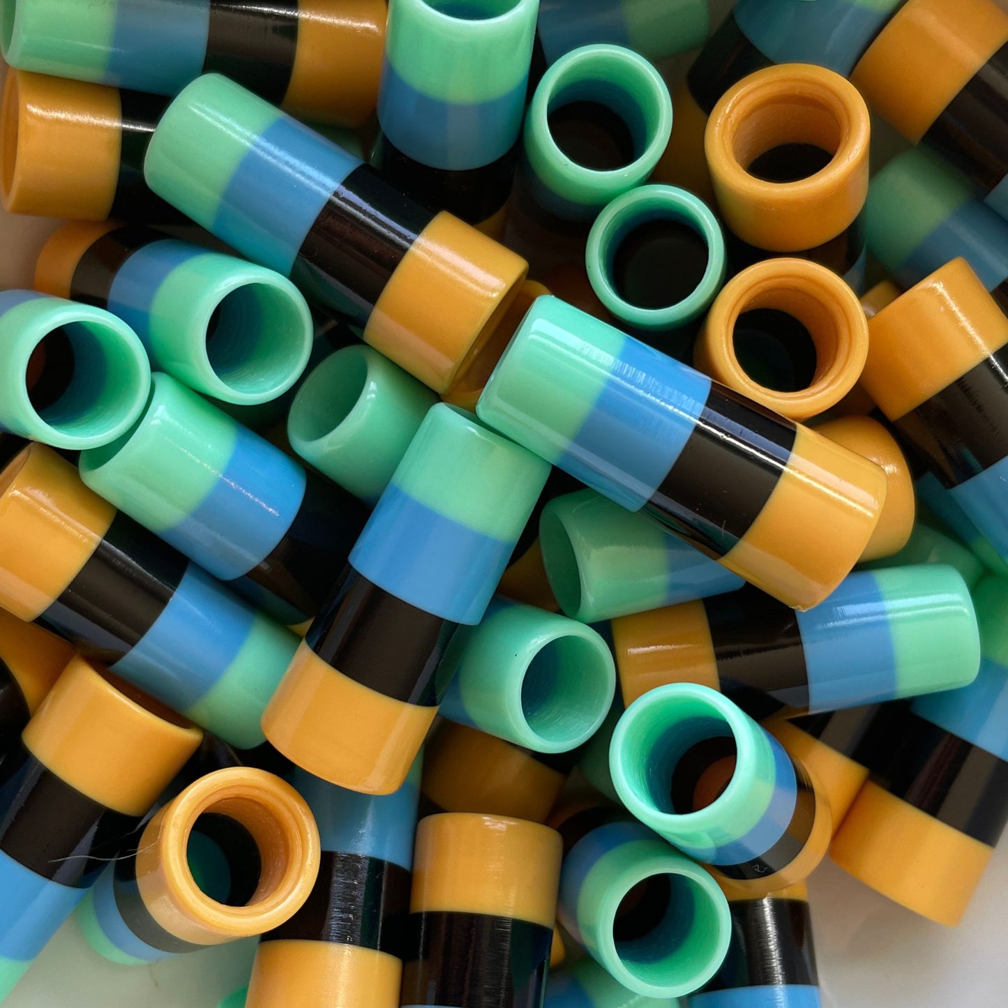 yellow, black, light blue, sea foam green custom golf ferrules