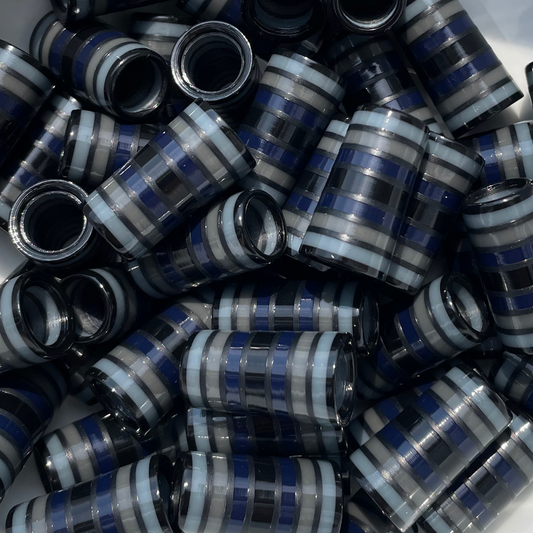 striped shades of blue golf ferrules