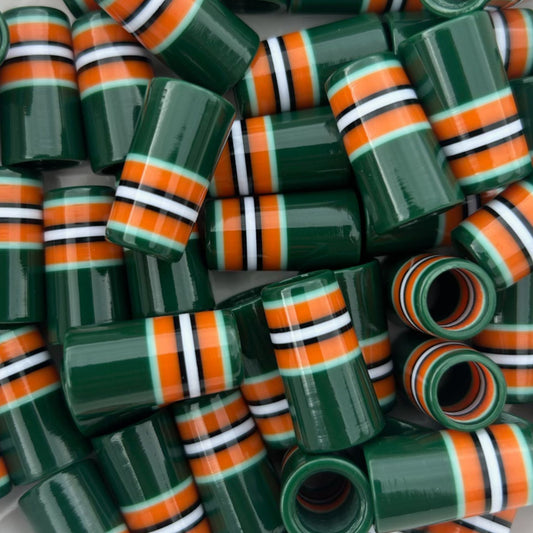 green and orange striped 3D-printed golf ferrules