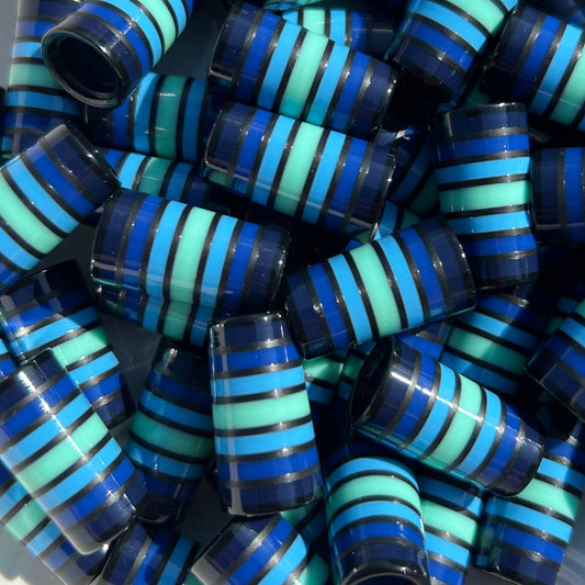 blue golf ferrules with matte black stripes