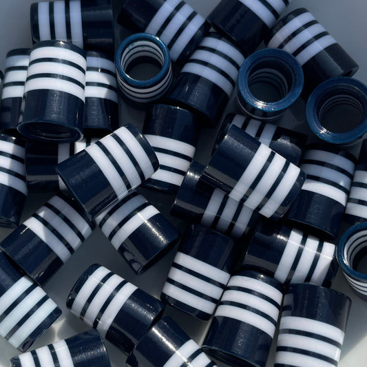navy blue and white golf ferrules