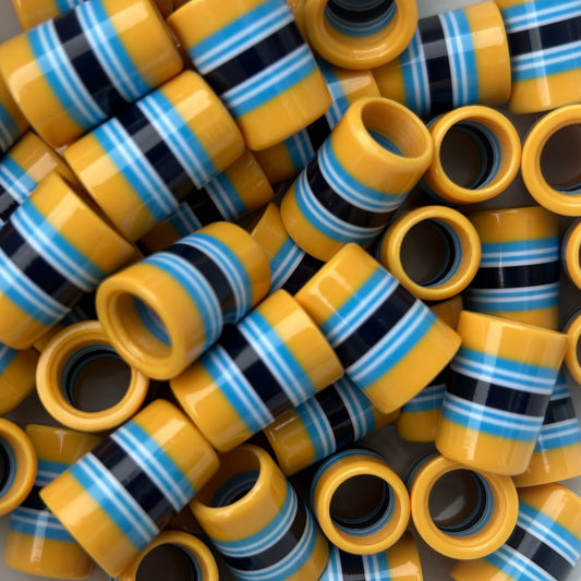 yellow and blue golf ferrules