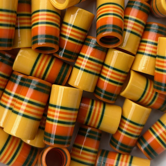 Yellow, Orange, and Forest Green custom golf ferrules