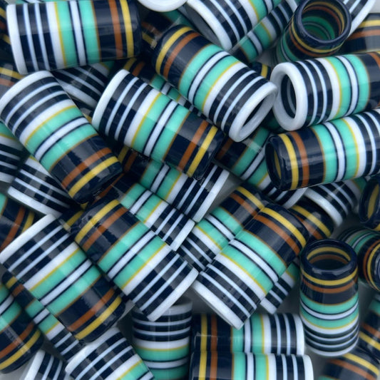 Navy, White, Mint Green, Yellow, and Brown 3D-printed golf ferrules