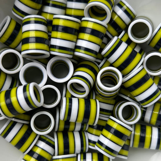 White, Maize, and Navy Blue with Black Trim golf ferrules