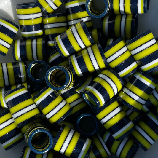 maize and blue golf ferrules with white and black accents