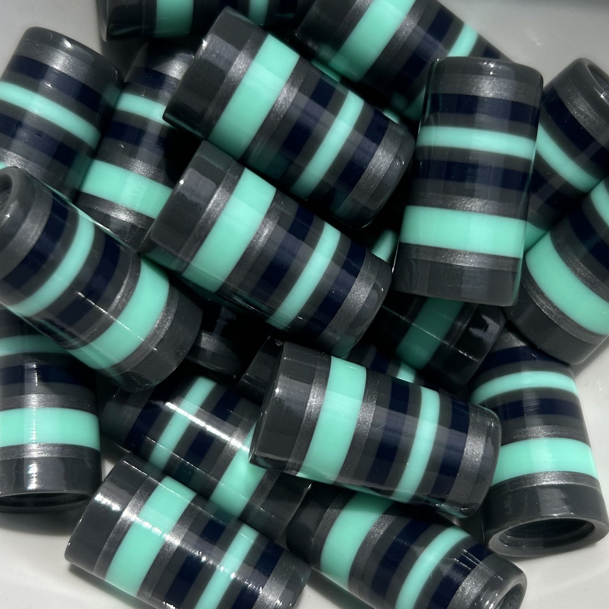 gray, silver, navy, and mint striped custom golf ferrules