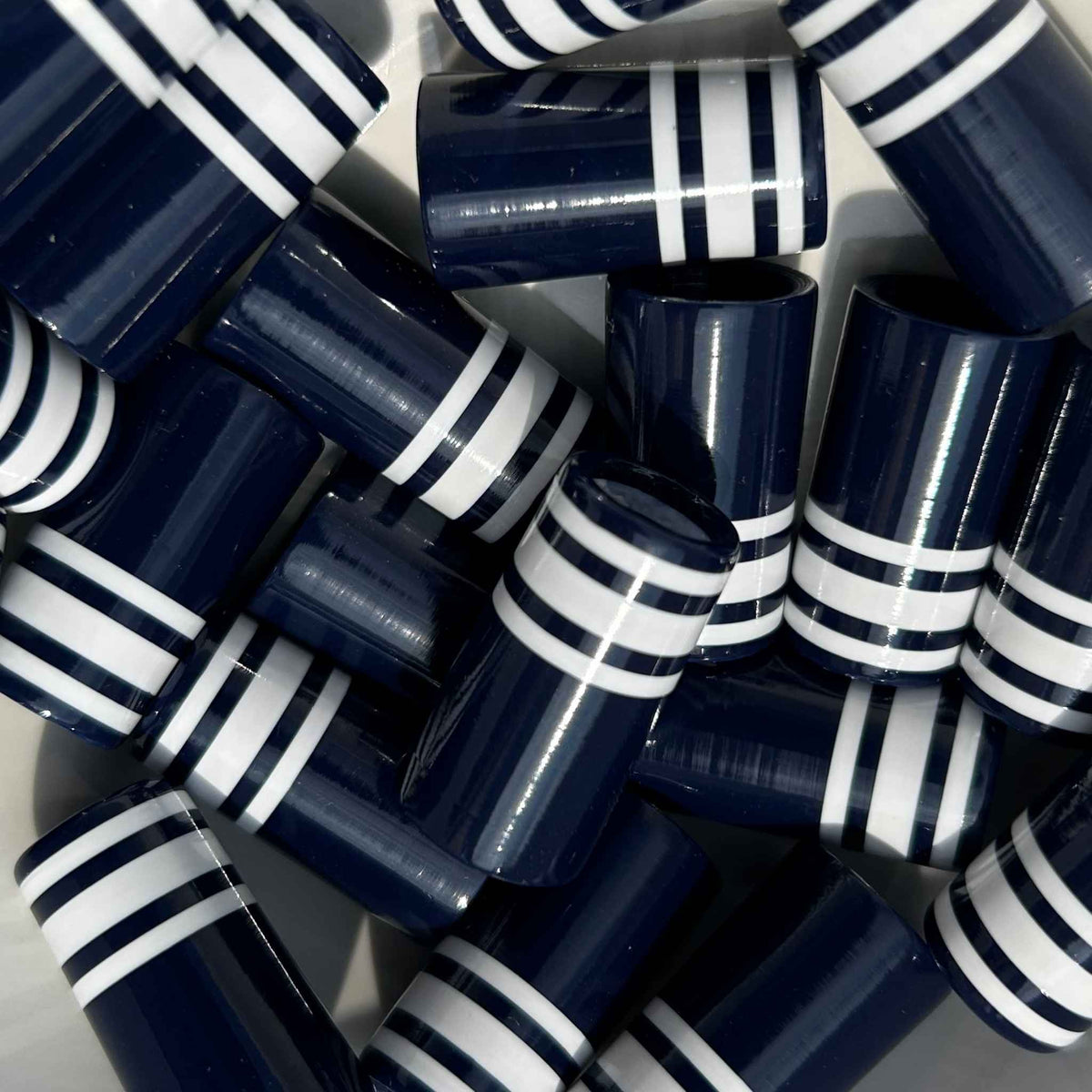 navy blue and white golf ferrules