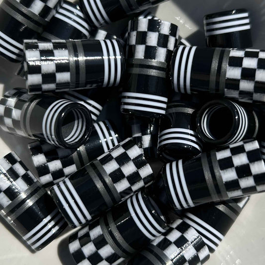 black, white, and silver custom golf ferrules