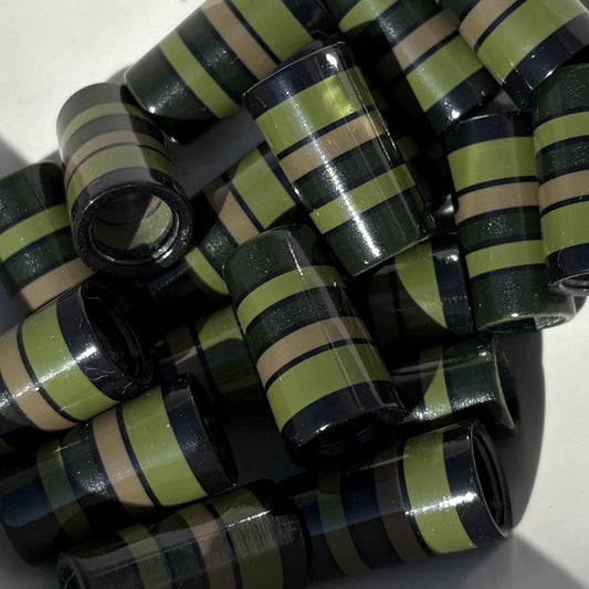 green and beige golf ferrules