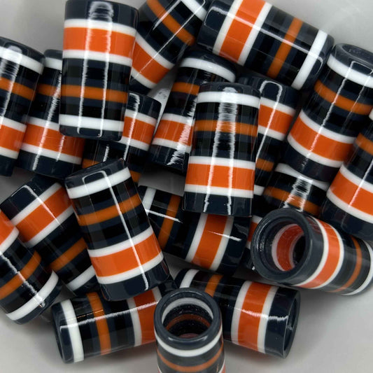 orange, gray-blue, black, and white custom golf ferrules