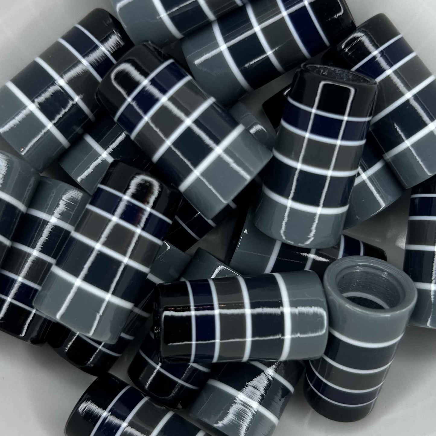 gray, navy blue, black, and white custom golf ferrules