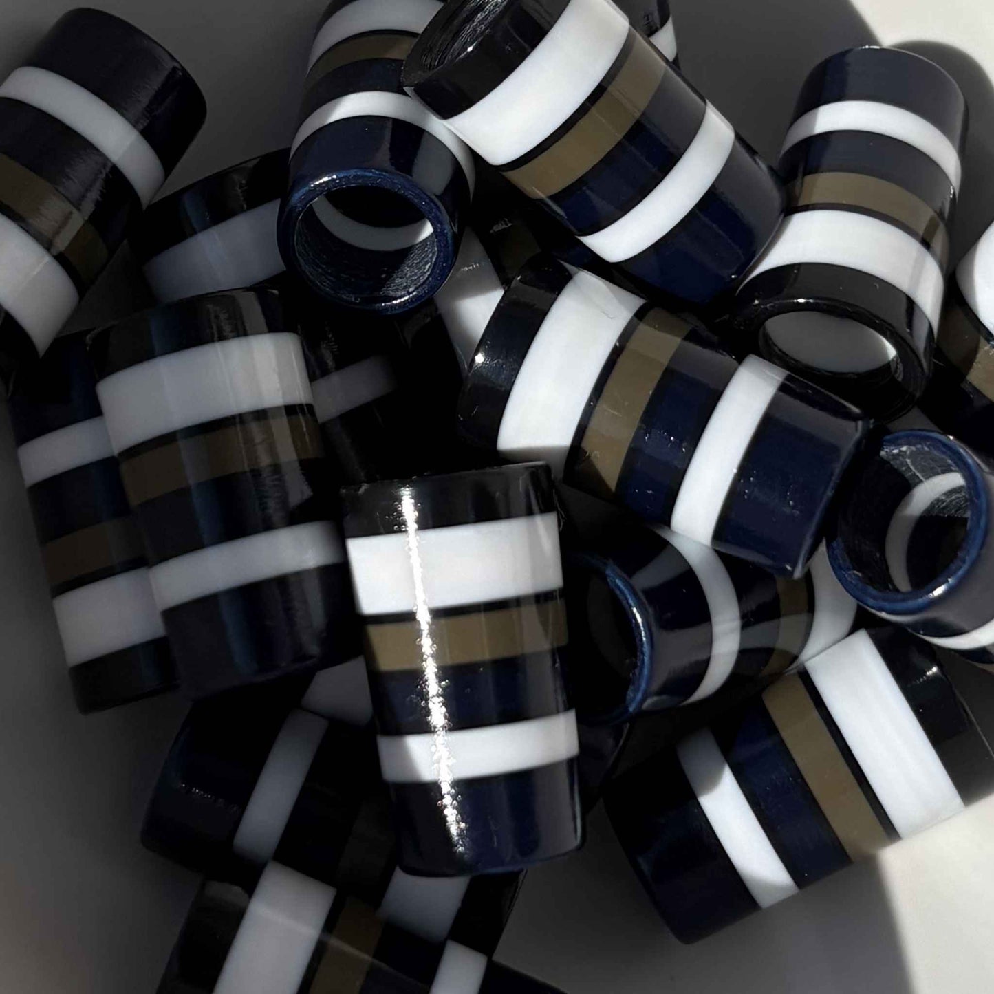 Beige, White, &amp; Navy Blue golf ferrules