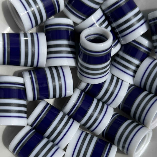 blue, white, silver striped 3D-printed golf ferrules