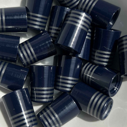 navy blue golf ferrules with four silver stripes