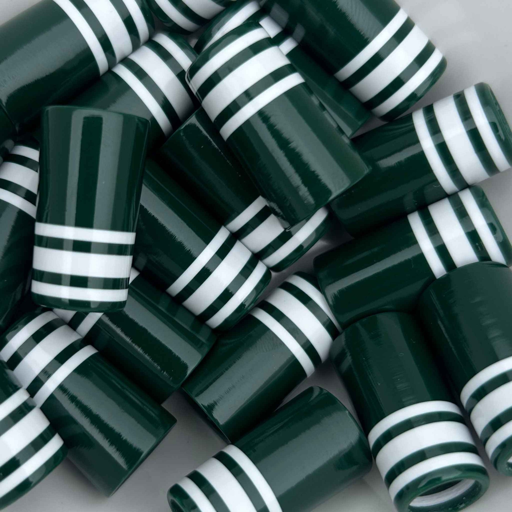 green and white striped golf ferrules