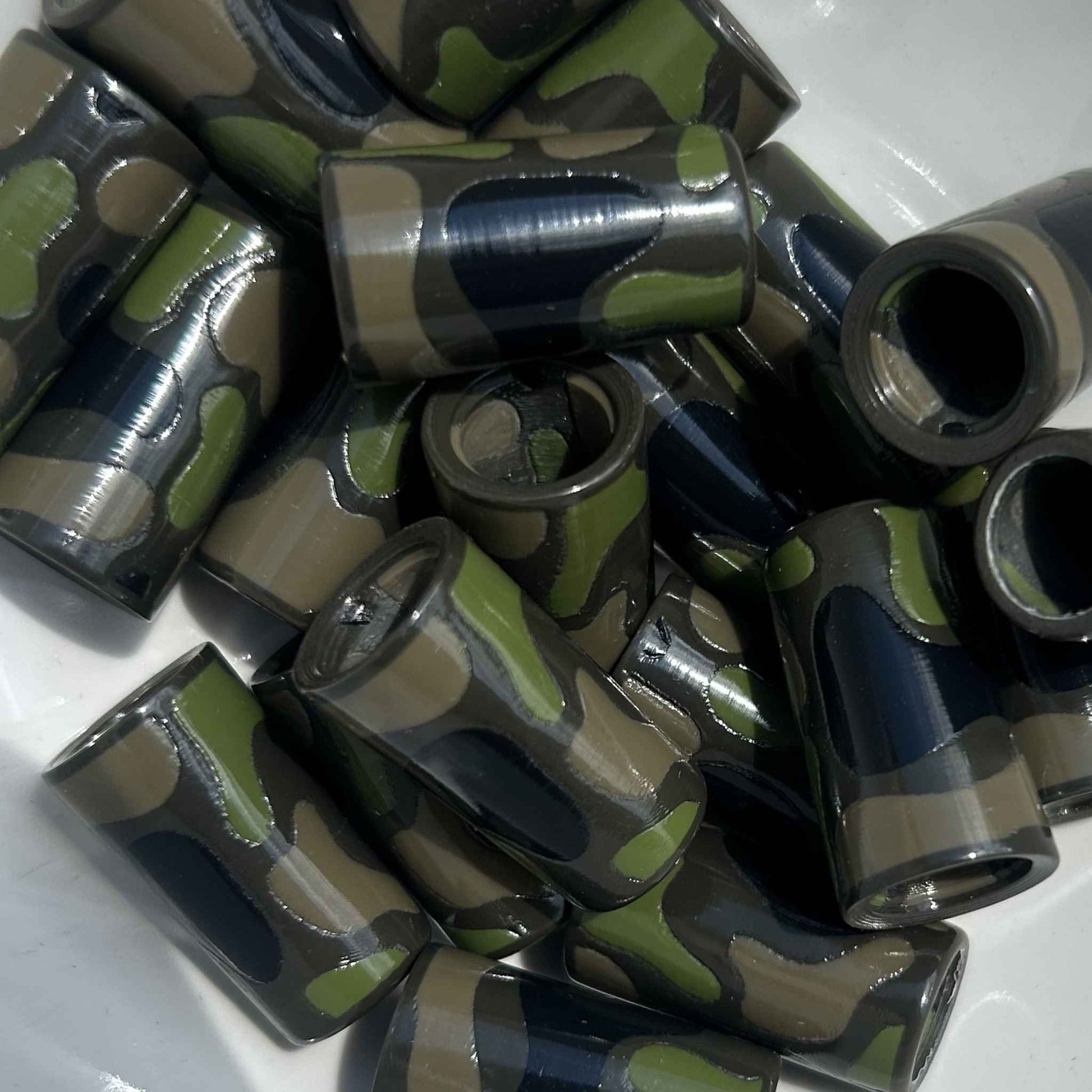 camo golf ferrules in shades of brown and green