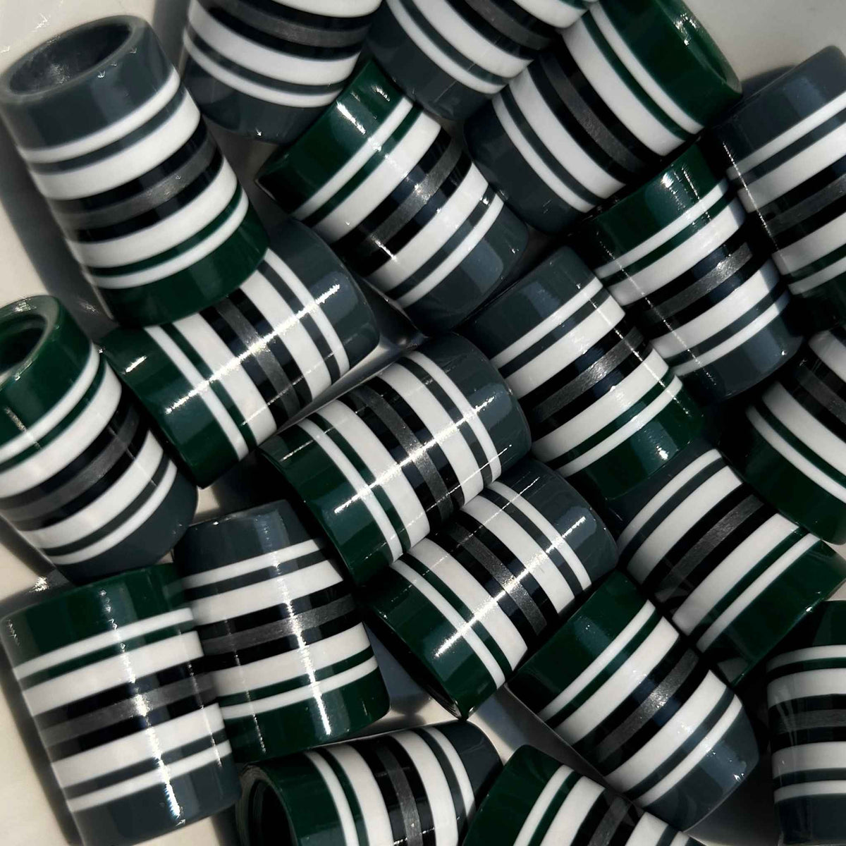pine green golf ferrules with black, white, and silver details