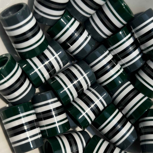 pine green golf ferrules with black, white, and silver details