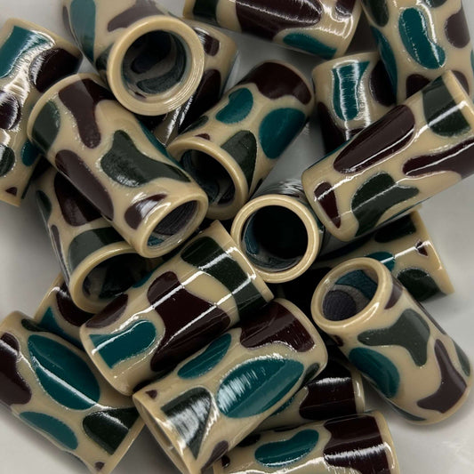 camo pattern golf ferrules in beige, brown, and green