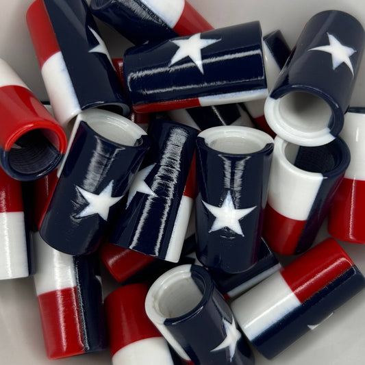 texas flag style red, white, and blue golf ferrules with star