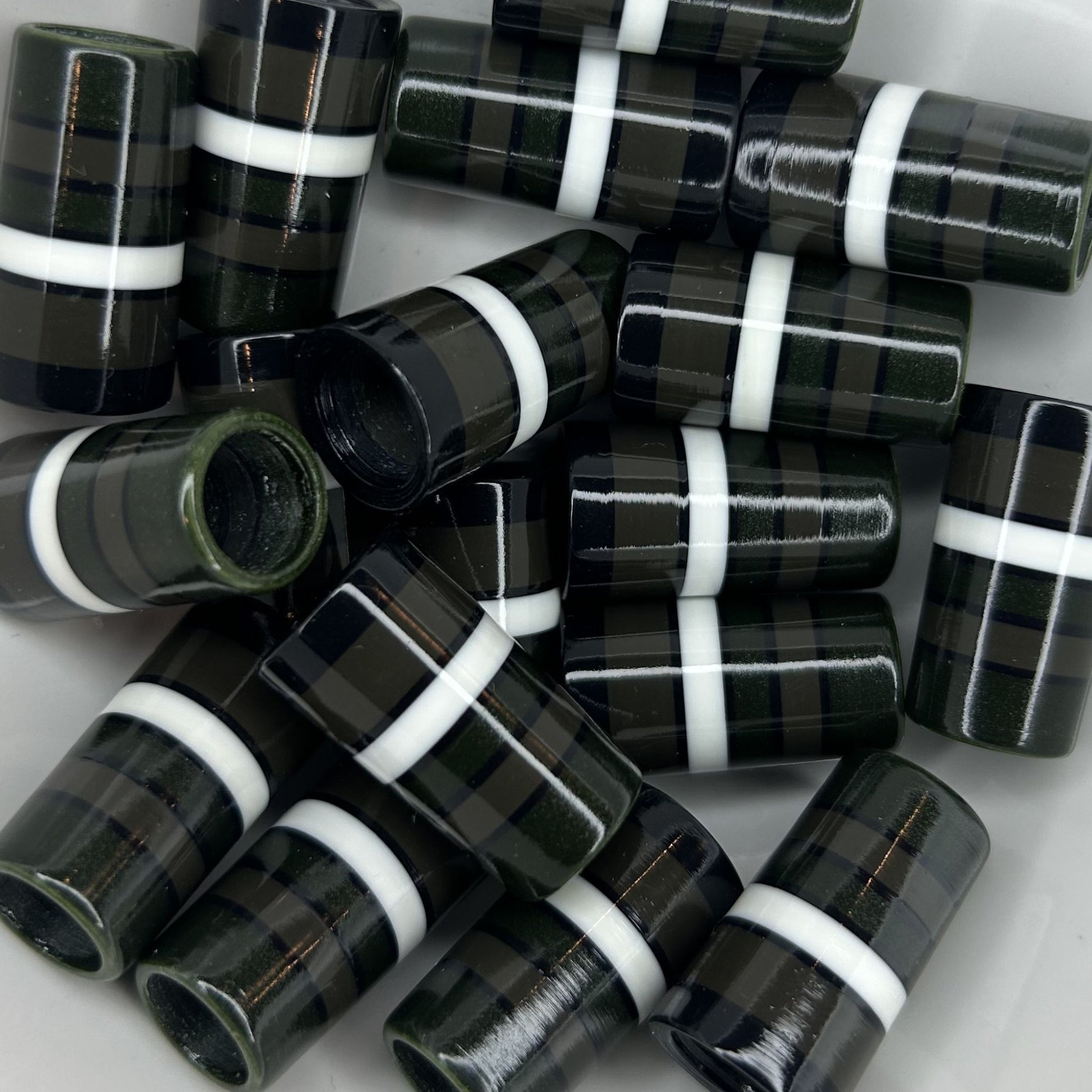 brown, green, and white custom golf ferrules