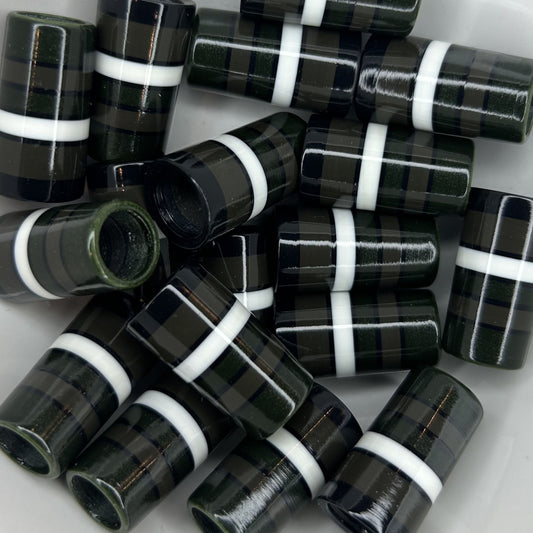 brown, green, and white custom golf ferrules