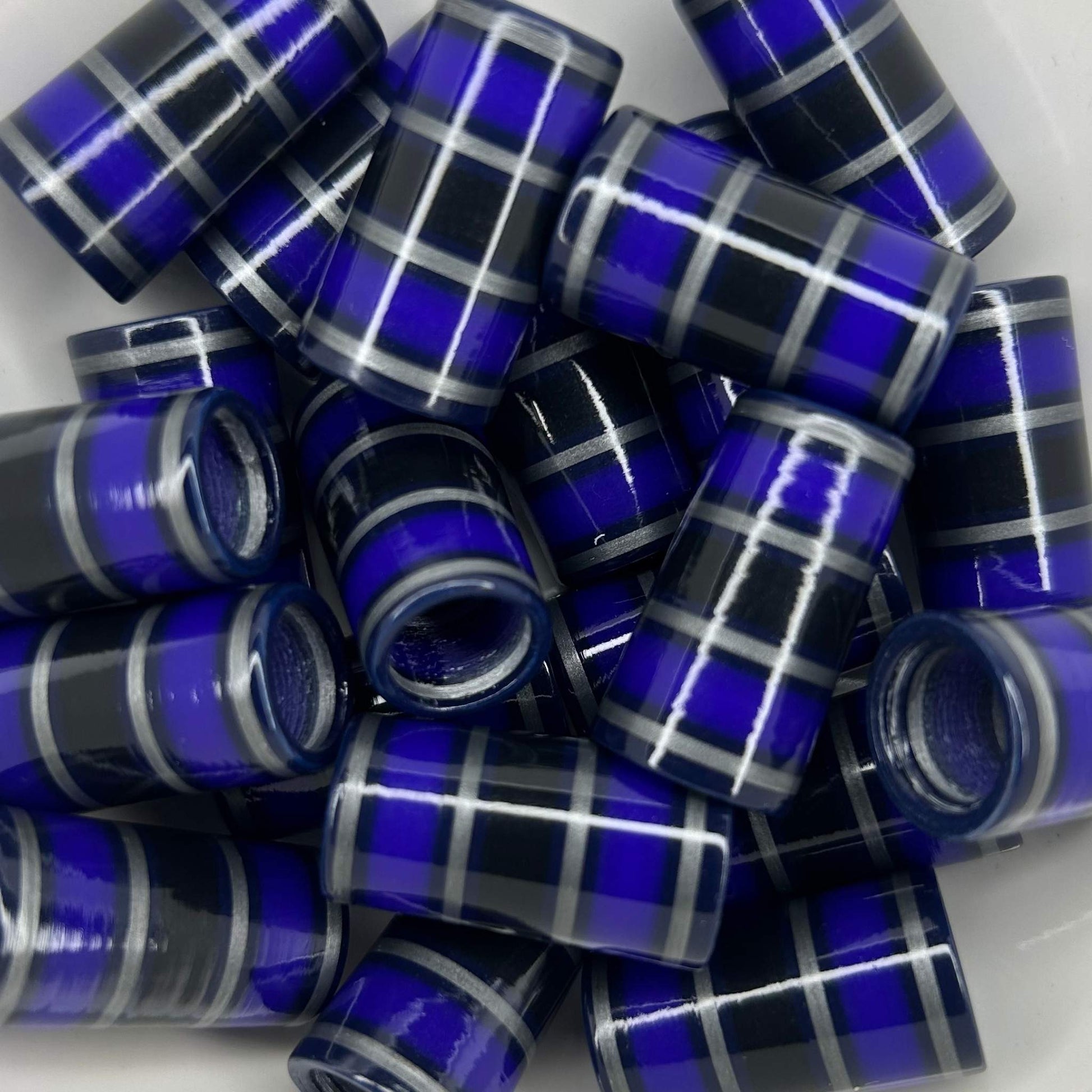 black, silver, and purple custom golf ferrules