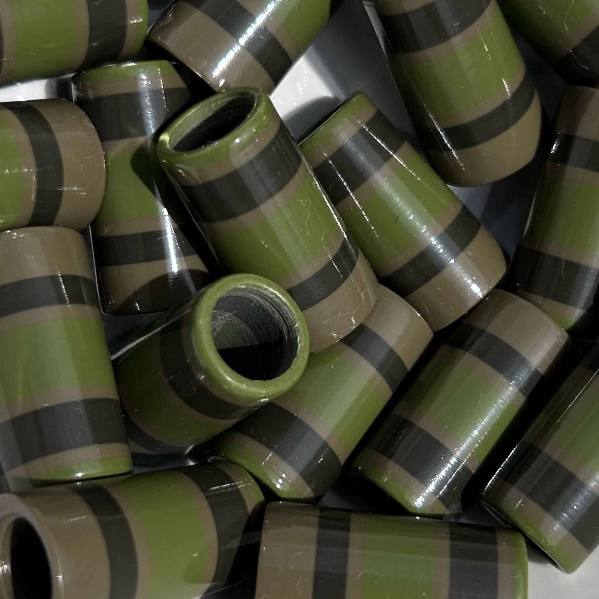 green, beige, and army green golf ferrules